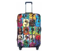 HDSKFNS Housse de valise colorée avec impression acoustique et guitares pour valises de 45,7 à 81,3 cm, blanc, L