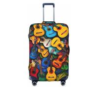 HDSKFNS Housse de valise colorée avec impression acoustique et guitares pour valises de 45,7 à 81,3 cm, blanc, Large