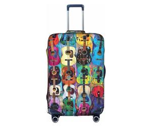 HDSKFNS Housse de valise colorée avec impression acoustique et guitares pour valises de 45,7 à 81,3 cm, blanc, S