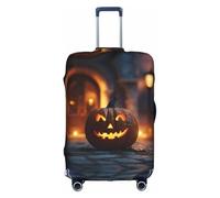 HDSKFNS Housse de valise Halloween avec citrouilles imprimées pour valises de 45,7 à 81,3 cm, blanc, L