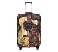 HDSKFNS Housse de valise imprimée avec motif guitare artistique pour valises de 45,7 à 81,3 cm, blanc, L