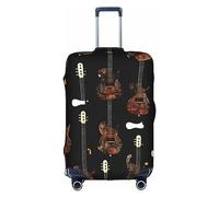 HDSKFNS Housse de valise imprimée avec motif guitare artistique pour valises de 45,7 à 81,3 cm, blanc, M
