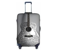 HDSKFNS Housse de valise imprimée avec motif guitare pour valises de 45,7 à 81,3 cm, blanc, M