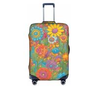 HDSKFNS Housse de valise imprimée couleur vive pour valises de 45,7 à 81,3 cm, blanc, x-large