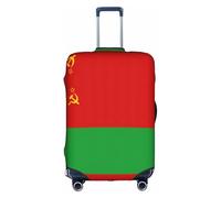 HDSKFNS Housse de valise imprimée drapeau de la Biélorussie pour valises de 45,7 à 81,3 cm, Blanc, Large