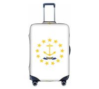 HDSKFNS Housse de valise imprimée drapeau de l'État du Rhode Island pour valises de 45,7 à 81,3 cm, blanc, L