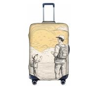 HDSKFNS Housse de valise imprimée Happy Fathers Day By Son pour valises de 45,7 à 81,3 cm, Blanc, Medium