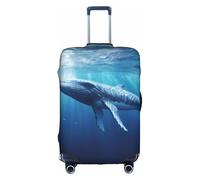 HDSKFNS Housse de valise imprimée mammifère océan, baleine, pour valise, housse de bagage de voyage pour valises de 45,7 à 81,3 cm, blanc, L