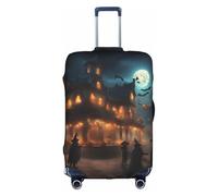 HDSKFNS Housse de valise imprimée pour Halloween, carnaval, fête, pour valises de 45,7 à 81,3 cm, blanc, L