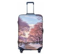 HDSKFNS Housse de valise imprimée Snow Falling In The Park pour valises de 45,7 à 81,3 cm, blanc, L