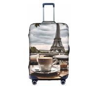 HDSKFNS Housse de valise imprimée Tour Eiffel Paris 01 pour valises de 45,7 à 81,3 cm, blanc, S