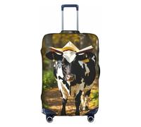 HDSKFNS Housse de valise imprimée vache mignonne pour valises de voyage pour valises de 45,7 à 81,3 cm, blanc, taille L