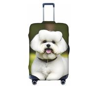 HDSKFNS Housse de valise pour valises de 45,7 à 81,3 cm Motif chien bichon frisé, blanc, M
