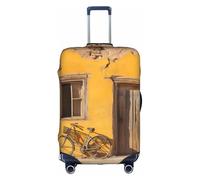 HDSKFNS Housse de valise Stone House avec imprimé vélo pour valises de voyage pour valises de 45,7 à 81,3 cm, blanc, M