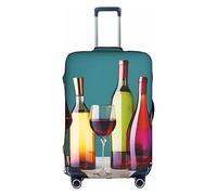 HDSKFNS Housses de valise imprimées verres à cocktail et bouteille de vin pour valises de voyage pour valises de 45,7 à 81,3 cm, Blanc, X-Large