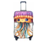 HDSKFNS Housses de valises colorées imprimées méduses pour valises de voyage pour valises de 45,7 à 81,3 cm, blanc, M