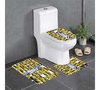 HDSKFNS Lot de 3 tapis de bain en flanelle avec imprimé New York City pour toilettes, baignoire, douche