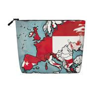 HDSKFNS Map02 Trousse de maquillage avec fermeture éclair Motif drapeau polonais abstrait