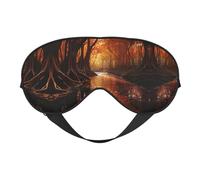 HDSKFNS Masque de sommeil à imprimé arbre rouge - Masque de sommeil soyeux pour les yeux - Pour homme et femme - Pour voyage, sommeil et relaxation