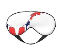 HDSKFNS Masque de sommeil avec imprimé carte du drapeau norvégien - Masque de sommeil soyeux pour les yeux - Pour homme et femme - Pour voyage, sommeil et relaxation