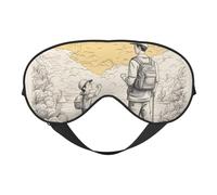 HDSKFNS Masque de sommeil avec imprimé « Happy Fathers Day By Son » - Effet soie - Pour homme et femme - Pour voyage, sommeil et relaxation