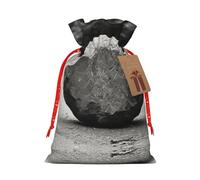 HDSKFNS Sac de Noël en toile de jute avec cordon de serrage Motif pierres zen Gris