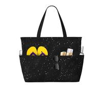 HDSKFNS Sac de voyage pliable de grande capacité avec fermeture éclair et impression scintillante Noir