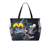 HDSKFNS Sac de voyage pliable de grande capacité avec fermeture éclair et imprimé floral 3D