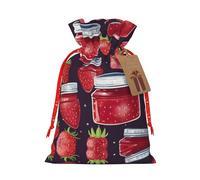 HDSKFNS Strawberry Jam 04 Sac de Noël en toile de jute avec cordon de serrage pour vacances, Nouvel An, maison, bureau