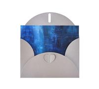 HDSKFNS The Blue Binary Print Cartes de vœux en papier nacré avec enveloppes, pour anniversaire, mariage, condoléances 15,2 x 10,2 cm