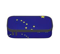 HDSKFNS Trousse à crayons avec imprimé drapeau de l'Alaska - Grande capacité - Parfait pour le travail, les voyages