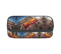 HDSKFNS Trousse à crayons avec imprimé drapeau de l'Espagne - Grande capacité - Parfait pour le travail et les voyages