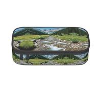 HDSKFNS Trousse à crayons avec imprimé paysage alpin vif au-dessus du ciel - Grande capacité - Parfait pour le travail et les voyages