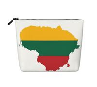 HDSKFNS Trousse de maquillage avec fermeture éclair - Motif drapeau de la Lituanie - Idéale pour un usage quotidien et les voyages
