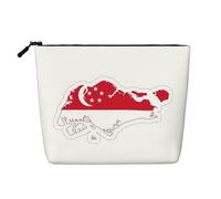 HDSKFNS Trousse de maquillage avec fermeture éclair - Motif drapeau de Singapour - Idéale pour un usage quotidien ou un voyage