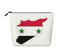 HDSKFNS Trousse de maquillage avec fermeture éclair - Motif drapeau syrien - Idéale pour un usage quotidien ou un voyage