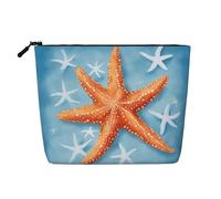 HDSKFNS Trousse de maquillage avec fermeture éclair Motif étoile de mer Bleu