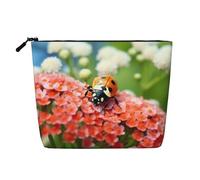 HDSKFNS Trousse de maquillage avec fermeture éclair pour femme Motif coccinelle Idéal pour un usage quotidien