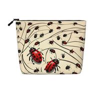 HDSKFNS Trousse de maquillage avec fermeture éclair pour femme Motif coccinelle Idéal pour un usage quotidien Voyage