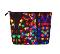 HDSKFNS Trousse de maquillage romantique avec motif cœur rouge pour femme, trousse de maquillage de voyage avec fermeture éclair, idéale pour un usage quotidien et les voyages
