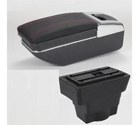 HDSNWG Boîte D'accoudoir avec Support Multifonctionnel, Coussin en PU, Accessoire De Modification Intérieure De Voiture pour Astra J 2012 - 2022(C Black Red No USB)