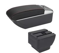 HDSNWG Boîte De Rangement D'accoudoir De Console Centrale pour Mazda 2 pour Demio, Accessoires De Modification De Pièces Intérieures De Voiture(D1 Black Red No USB)