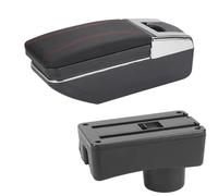 HDSNWG Boîte de rangement multifonction pour console centrale d'accessoires d'intérieur de voiture pour Aygo X (C1 noir rouge sans USB)