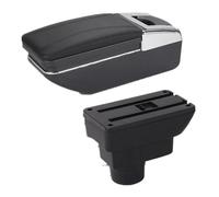 HDSNWG Boîte De Rangement Multifonctionnelle De Console Centrale De Style De Décoration De Voiture en Cuir D'unité Centrale pour Corsa D(C Black Line No USB)