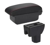 HDSNWG Boîte De Rangement Multifonctionnelle pour Accessoires D'intérieur De Voiture, Console Centrale, Boîte D'accoudoir pour Ignis(C Black Red No USB)