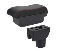 HDSNWG Boîte De Rangement Multifonctionnelle pour Accessoires D'intérieur De Voiture, Console Centrale, Boîte D'accoudoir pour Ignis(C Black Red No USB)