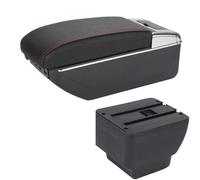 HDSNWG Boîte de rangement pour accoudoir de console centrale pour Mazda 2, accessoires de modification de pièces intérieures de voiture Demio (A1 noir rouge 7USB)