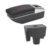 HDSNWG Boîte De Rangement pour Console Centrale, Accessoires D'intérieur De Voiture, Boîte De Rangement pour Accoudoir Multifonction pour Prius C pour Aqua(C1 Black Red No USB)