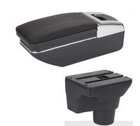 HDSNWG Pièces de modification spéciales de boîte de rangement pour accoudoirs de voiture pour Rio 4 X X-Line 2018 2019 2020 2021 2022 (C1 noir rouge sans USB)