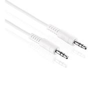 HDSupply AC011-020 Câble de connexion audio stéréo 3,5 mm mâle vers 3,5 mm mâle, design ultra mince, 2,00 m, blanc